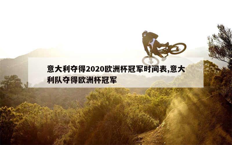 意大利夺得2020欧洲杯冠军时间表,意大利队夺得欧洲杯冠军