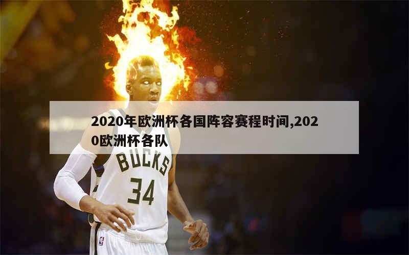 2020年欧洲杯各国阵容赛程时间,2020欧洲杯各队