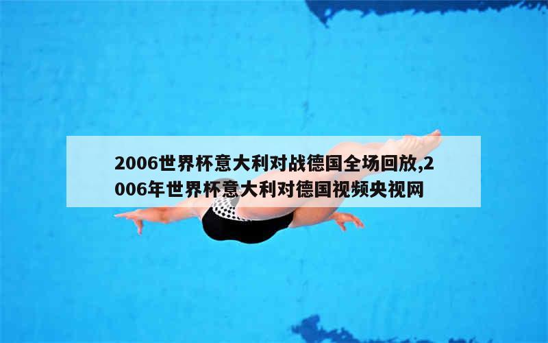 2006世界杯意大利对战德国全场回放,2006年世界杯意大利对德国视频央视网