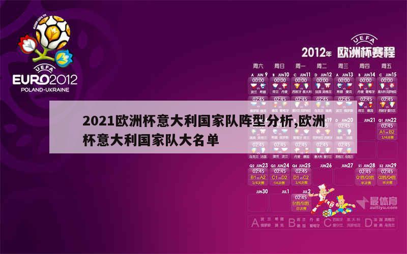 2021欧洲杯意大利国家队阵型分析,欧洲杯意大利国家队大名单