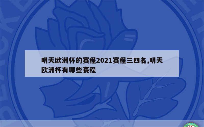 明天欧洲杯的赛程2021赛程三四名,明天欧洲杯有哪些赛程