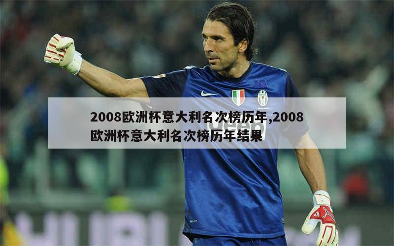 2008欧洲杯意大利名次榜历年,2008欧洲杯意大利名次榜历年结果