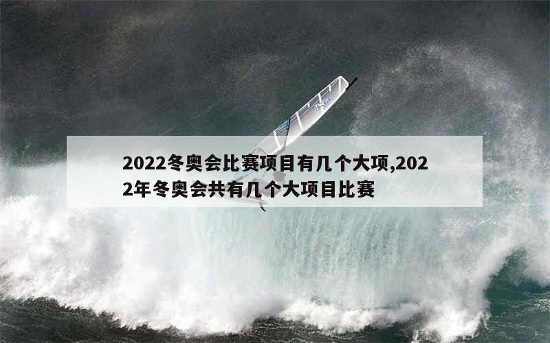 2022冬奥会比赛项目有几个大项,2022年冬奥会共有几个大项目比赛