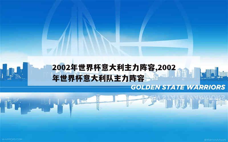 2002年世界杯意大利主力阵容,2002年世界杯意大利队主力阵容