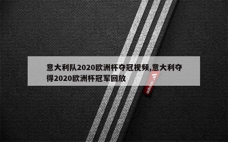 意大利队2020欧洲杯夺冠视频,意大利夺得2020欧洲杯冠军回放