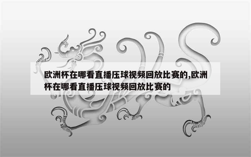 欧洲杯在哪看直播压球视频回放比赛的,欧洲杯在哪看直播压球视频回放比赛的